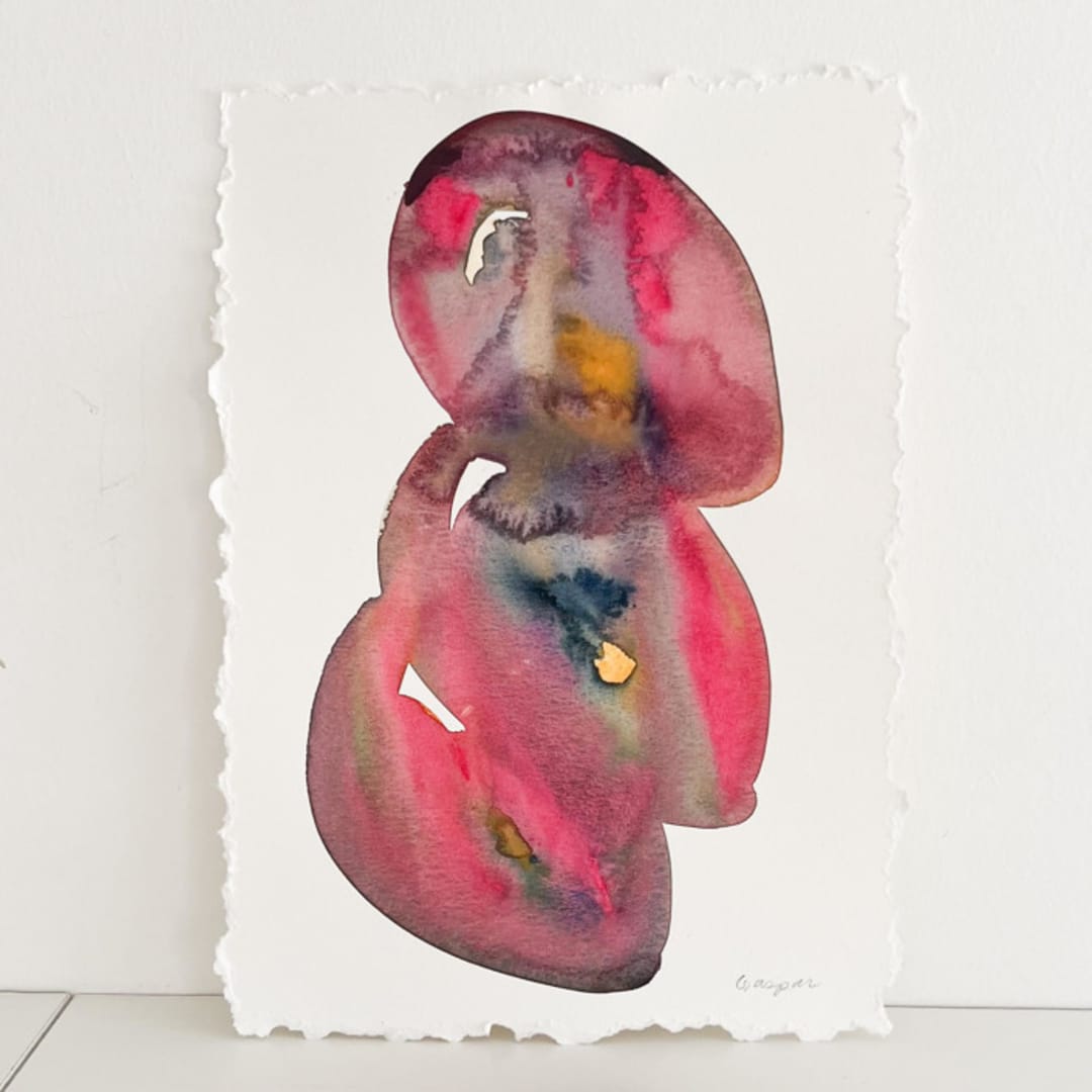 "Totem" - Original Painting in pink by Mary Gaspar