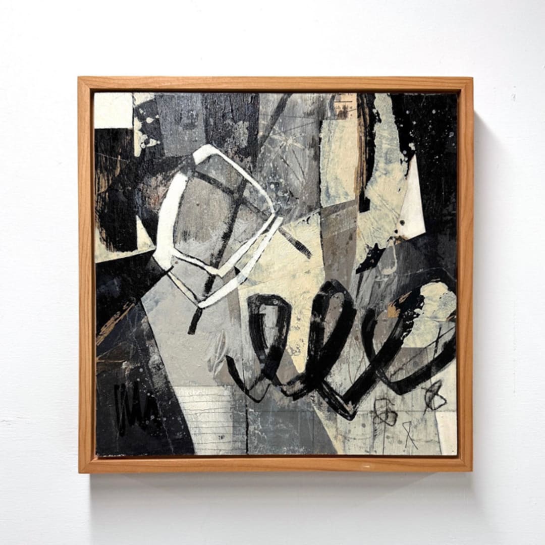 "Reassembled I" - Original Painting in black by Kristi Visser
