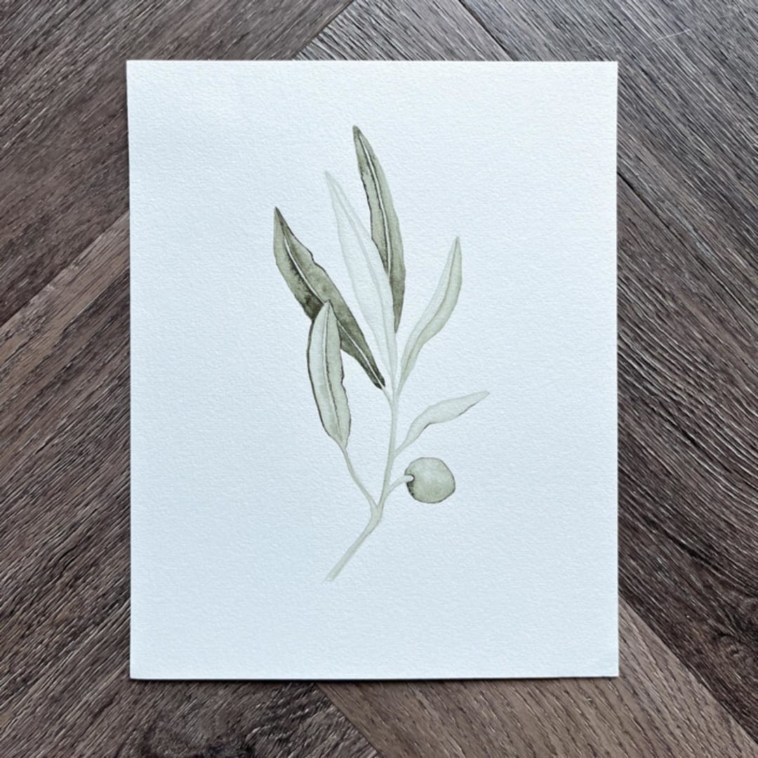 "Olive Branch" - Original Painting in green by Angele Kamp