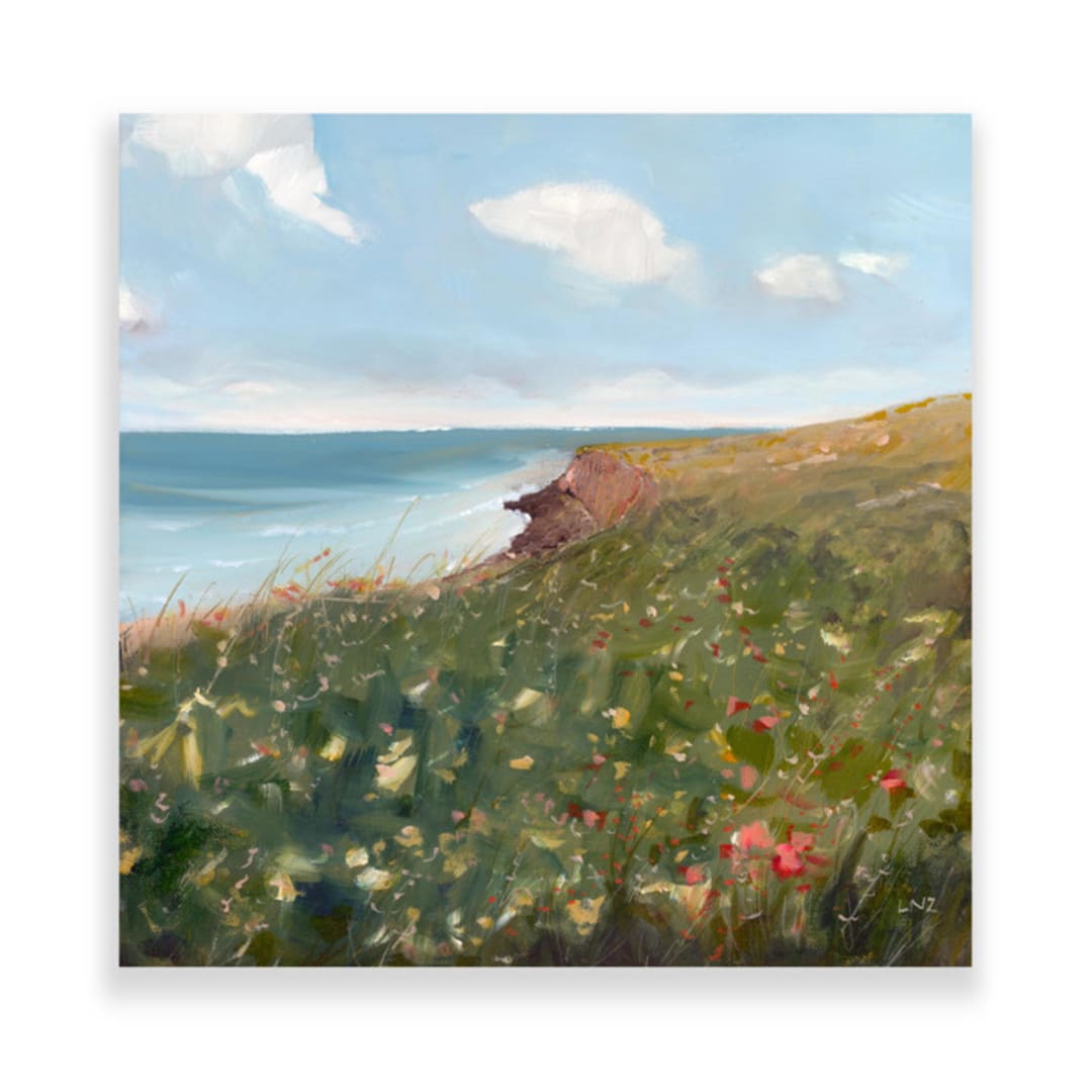 "Coastal Square" - Original Painting in multicolor by Lindsay Megahed