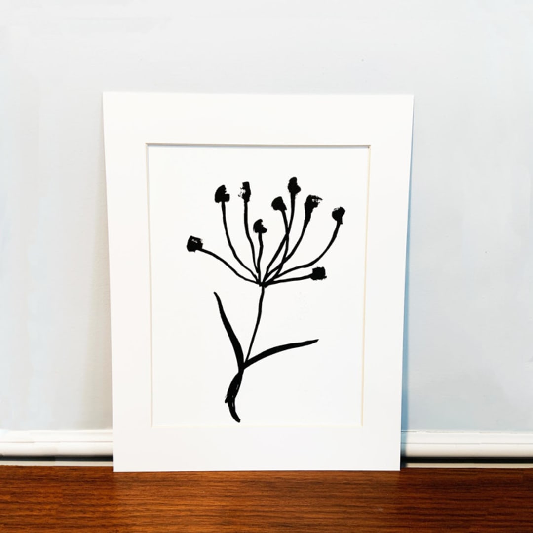 "Bloom" - Original Painting in black by Teju Reval
