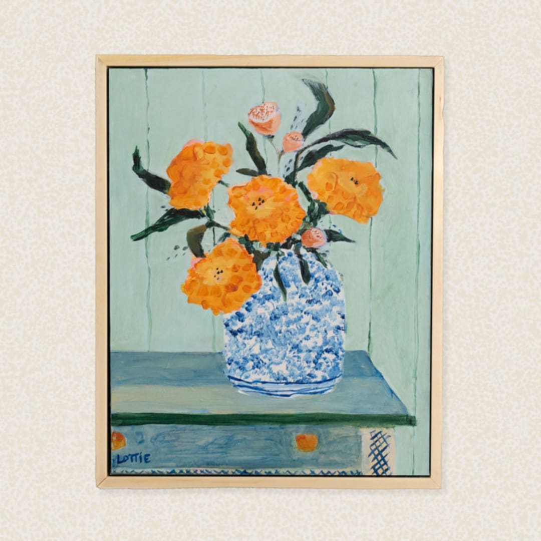 "Garden Symphony No. 1 (Framed)" - Original Painting in multicolor by Lottie Aldarwish