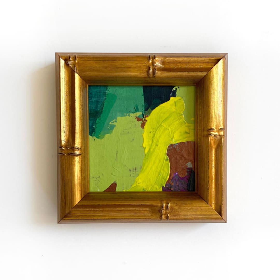 "Large Leaves" - Original Painting in green by Jessalin Beutler