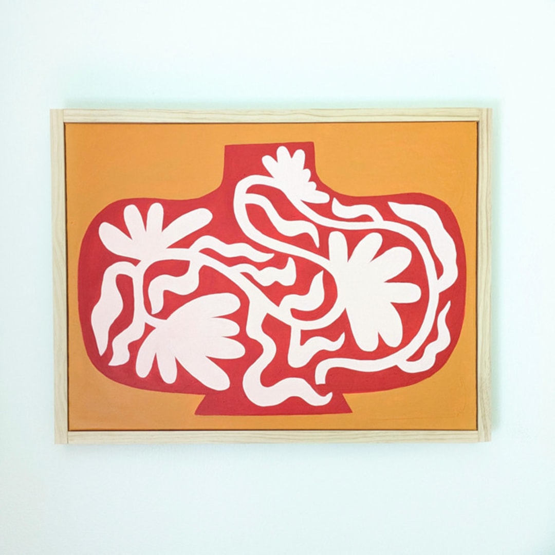 "Wound Around - Original Acrylic Painting" - Original Painting in multicolor by Kate Sowinski