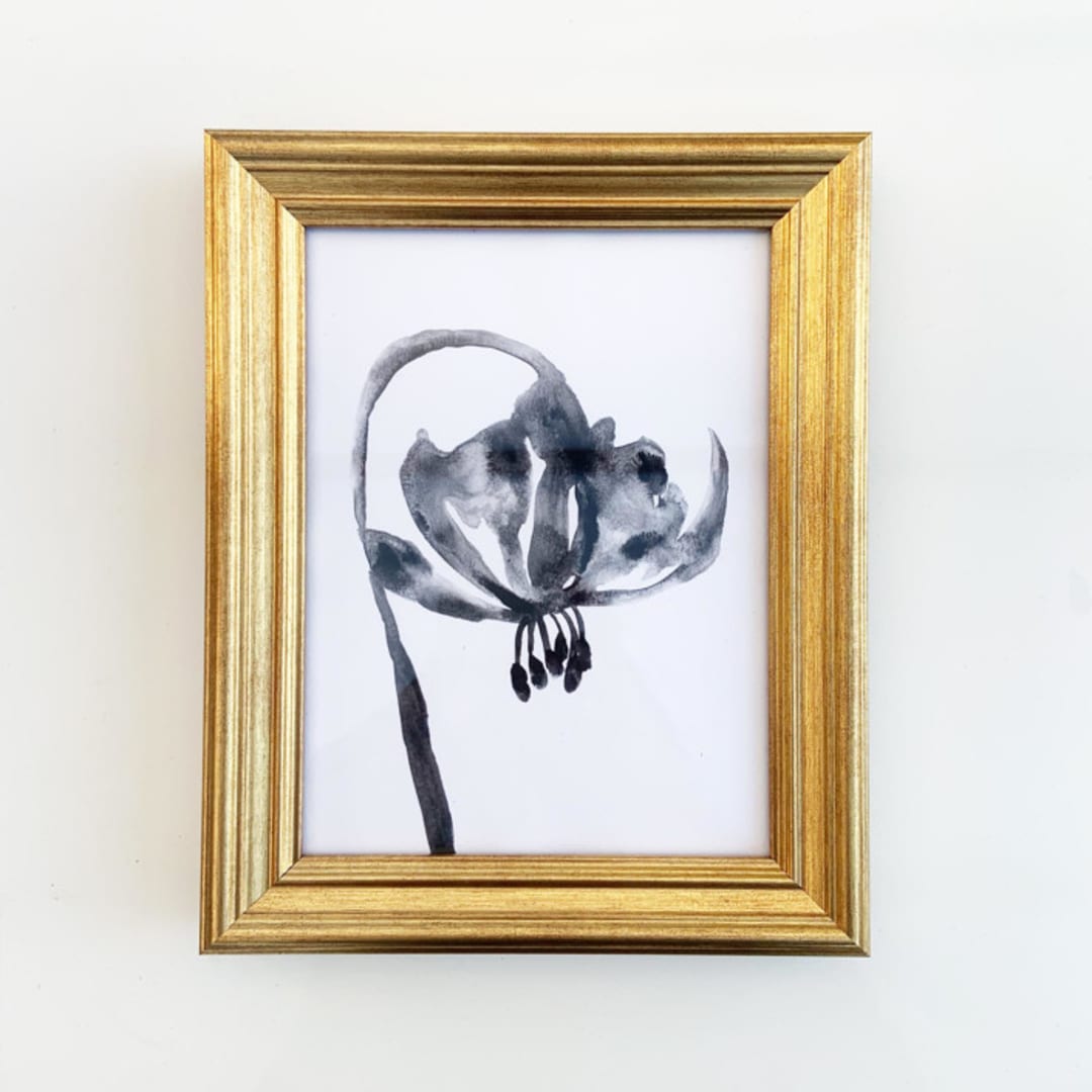 "Dreamy Bloom" - Original Painting in black by Teju Reval