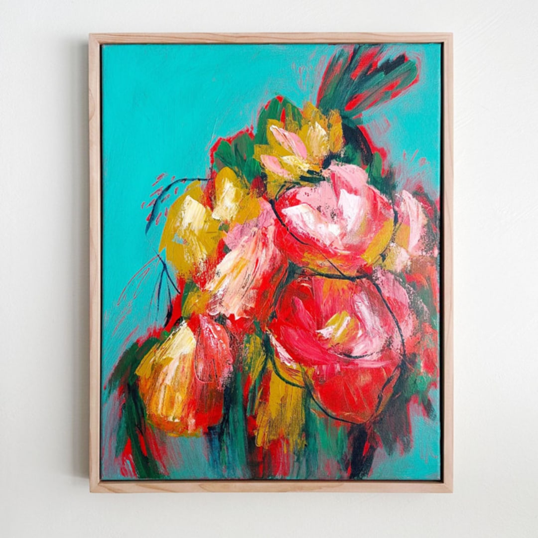 "Electric Bouquet 2" - Original Painting in multicolorassorted-colors by Stacy Kron