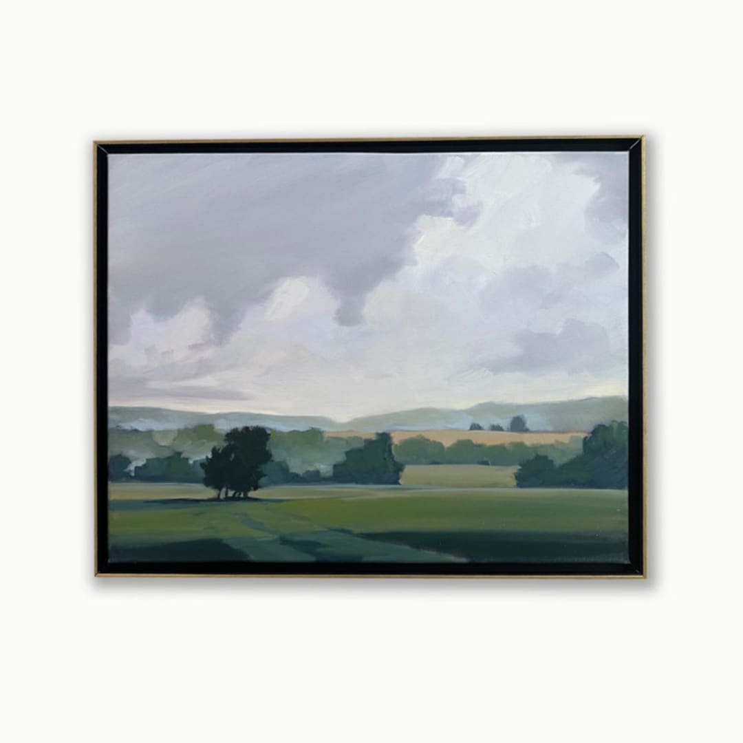 "Late Fog" - Original Painting in gray by Stephanie Goos Johnson