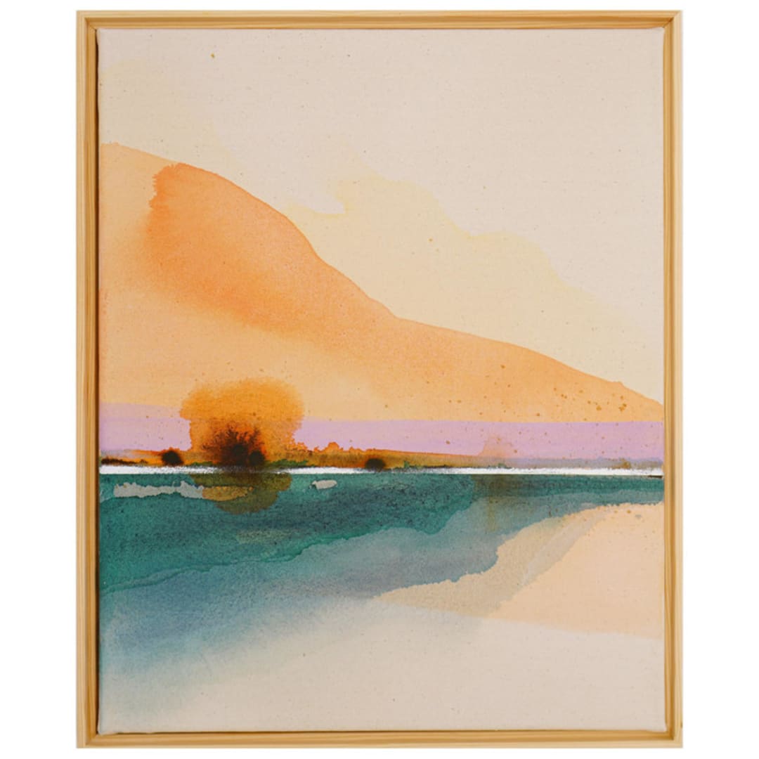 "Orange Sunset Scenery no.1" - Original Painting in orange by Shina Choi