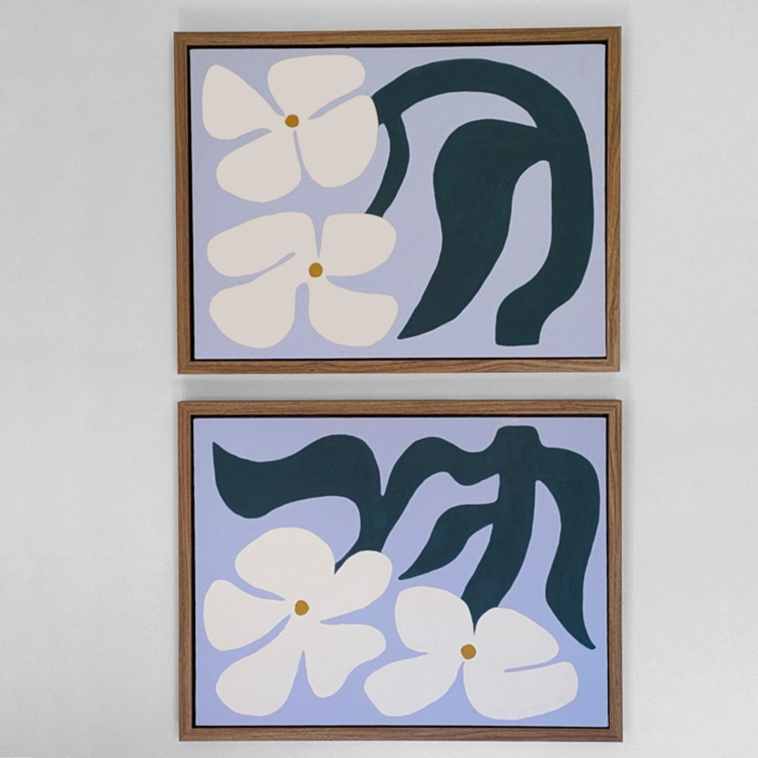 Branch and Bloom - Set of 2 Original Acrylic Paintings