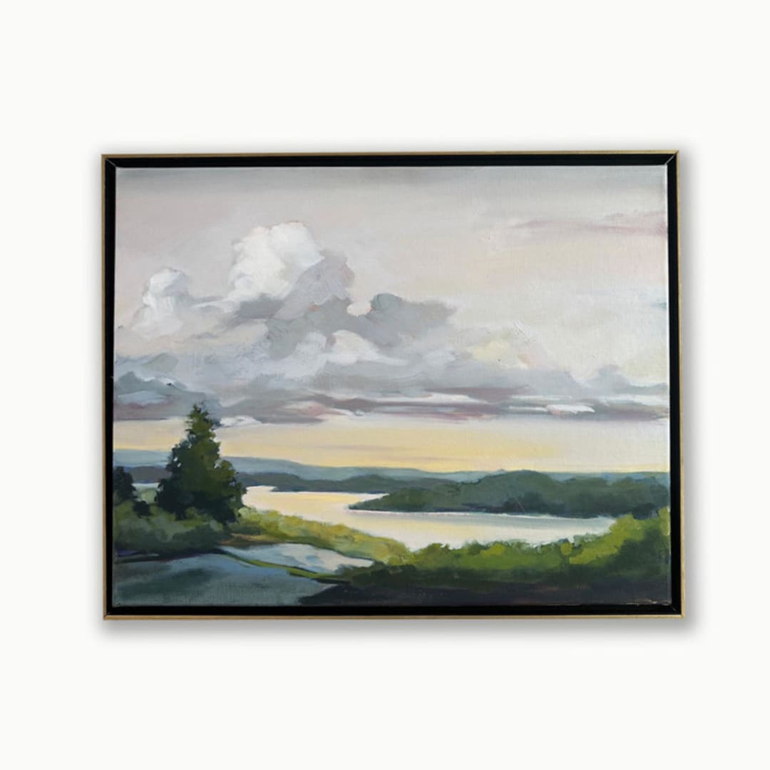 "Pinnacle Peak" - Original Painting in gray by Stephanie Goos Johnson