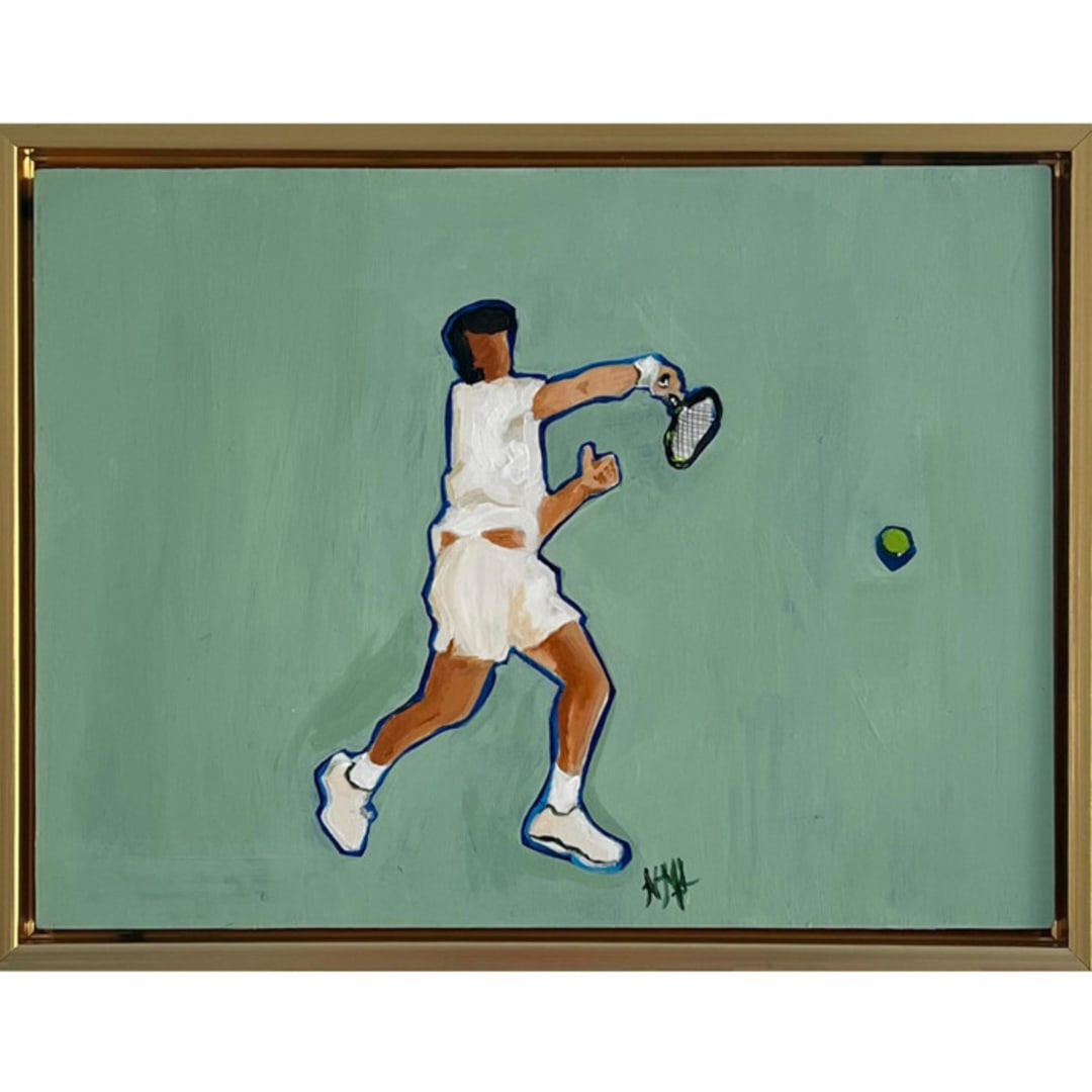 "Backhand" - Original Painting in green by Nicole Simms