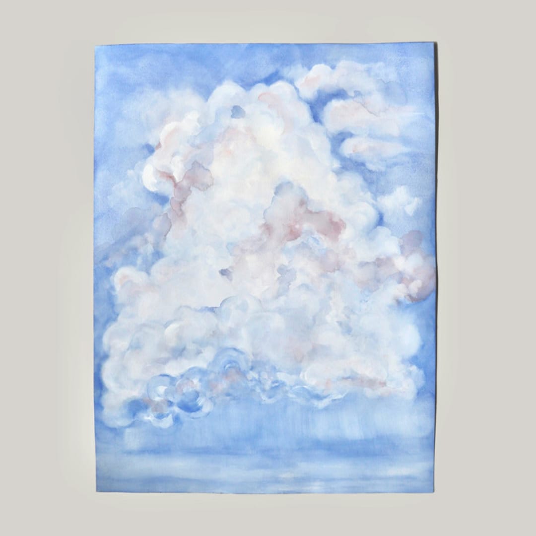 "Cumulus Life 2" - Original Painting in blue by Renee Anne Bouffard-McManus