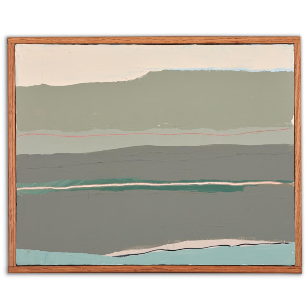 "Cliff Walk" - Original Painting in gray by Caryn Owen