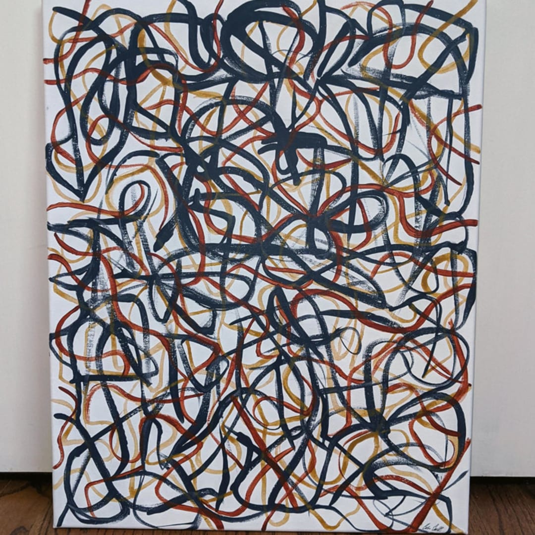 "Mania In Color" - Original Painting in brown by Carrie Cantwell