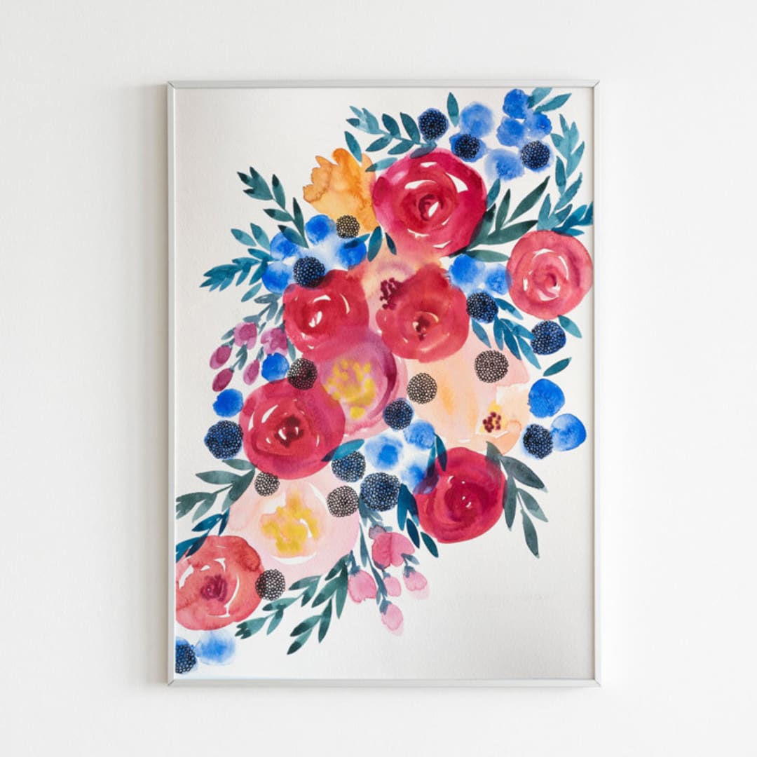 "Blossom breeze watercolor painting" - Original Painting in multicolorassorted-colors by Alexandra Dzh