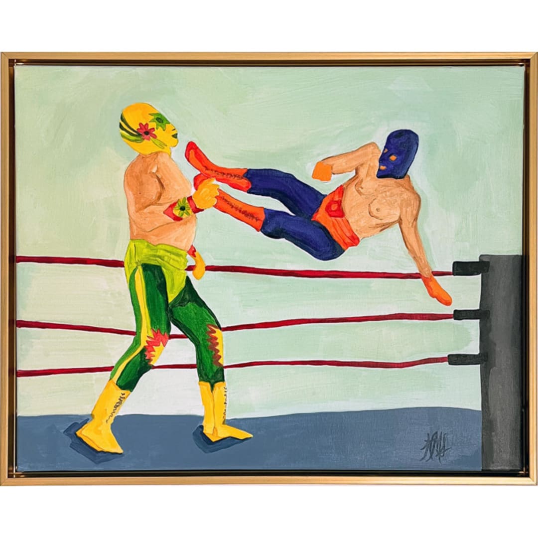 "Air Lucha" - Original Painting in multicolorassorted-colors by Nicole Simms