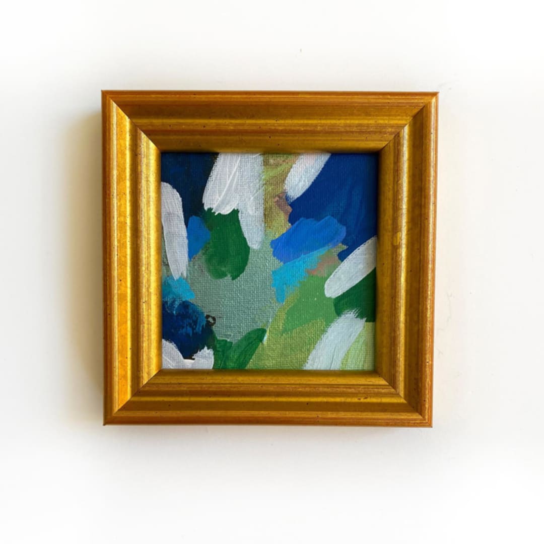 "Green and Blue" - Original Painting in blue by Jessalin Beutler