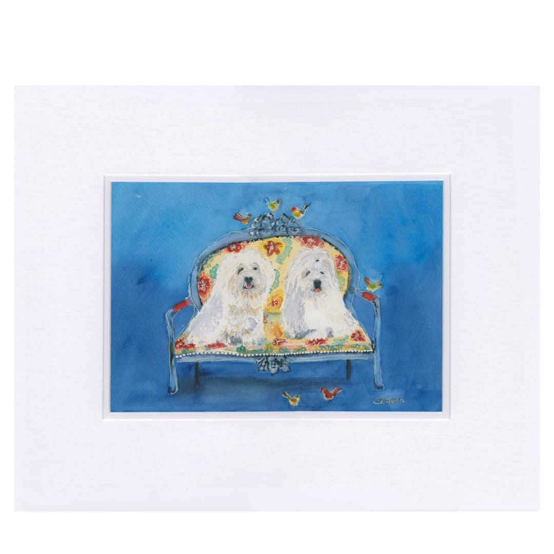 "Cupcake & Adel" - Original Painting in multicolorassorted-colors by CONNIE COLLUM