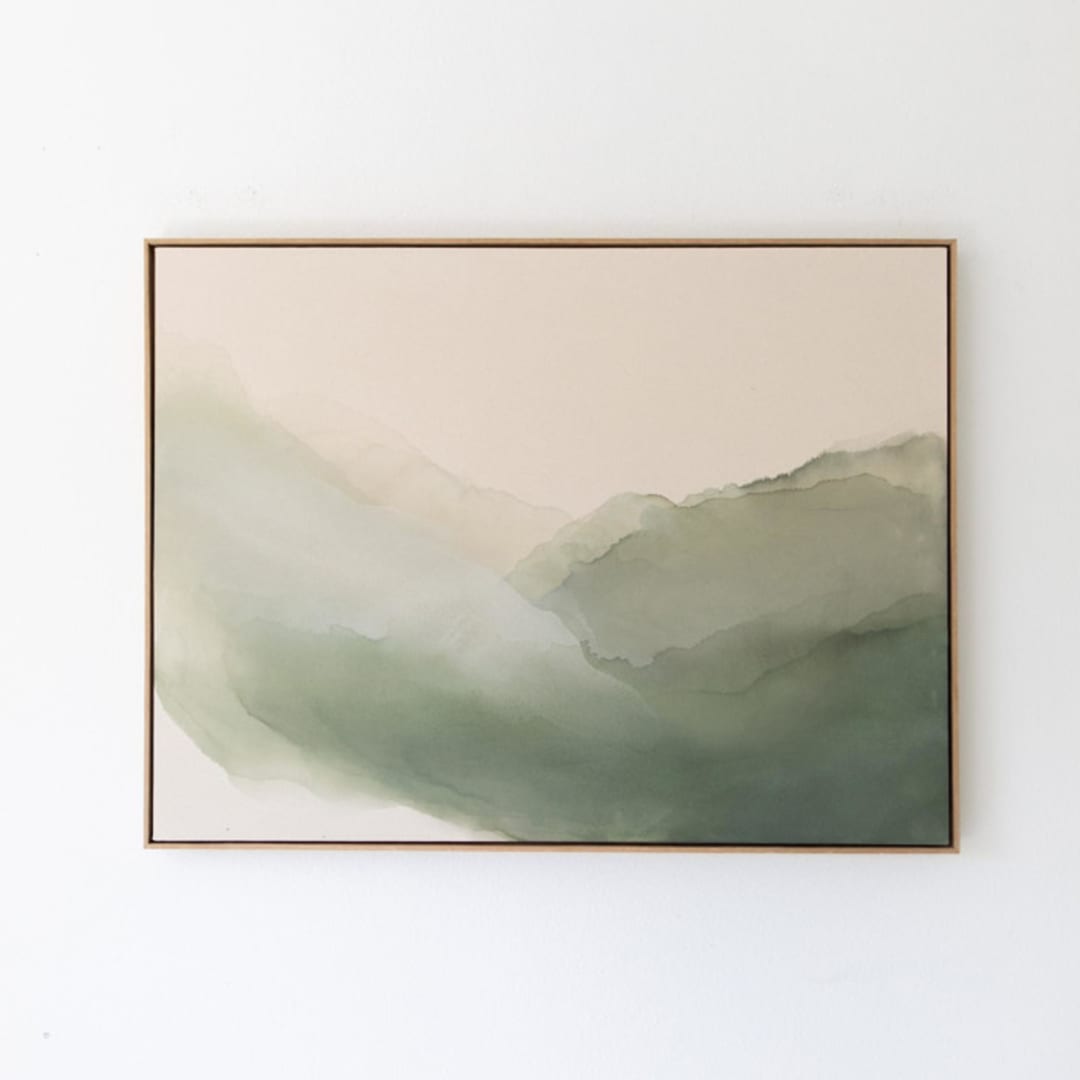 "As Light Fades" - Original Painting in green by Rebecca King