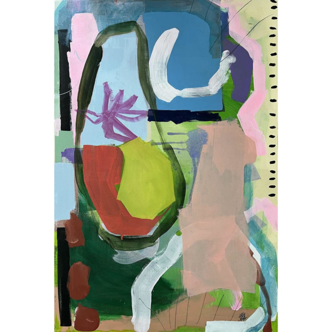 "Dew Drop" - Original Painting in multicolorassorted-colors by Nicole Simms