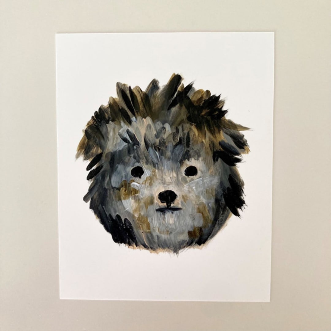 "Black Pumi" - Original Painting in black by Amy Mullen