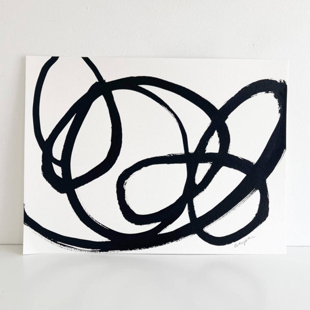 "Throughline" - Original Painting in black by Mary Gaspar