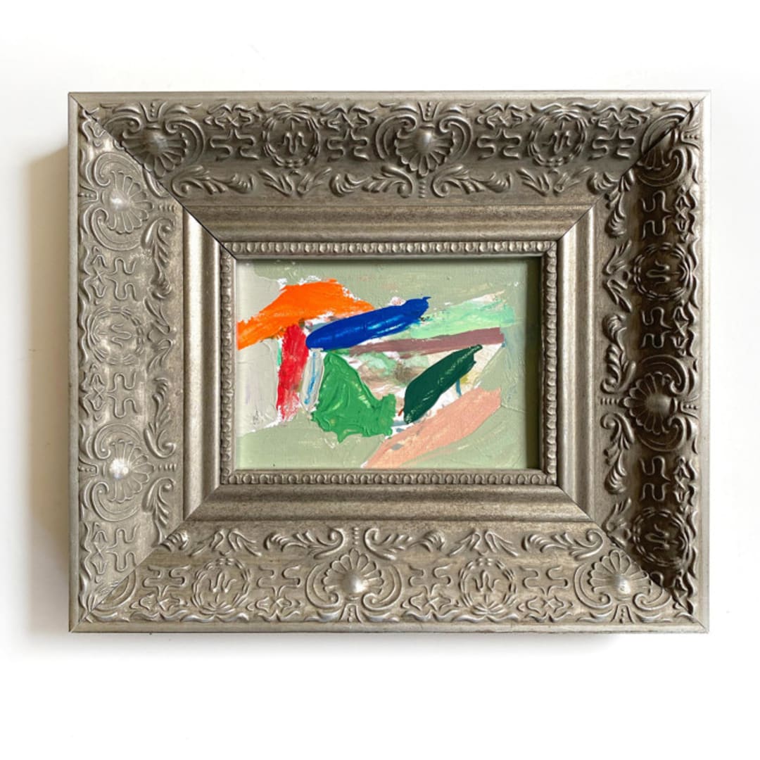 "Child's Play" - Original Painting in green by Jessalin Beutler