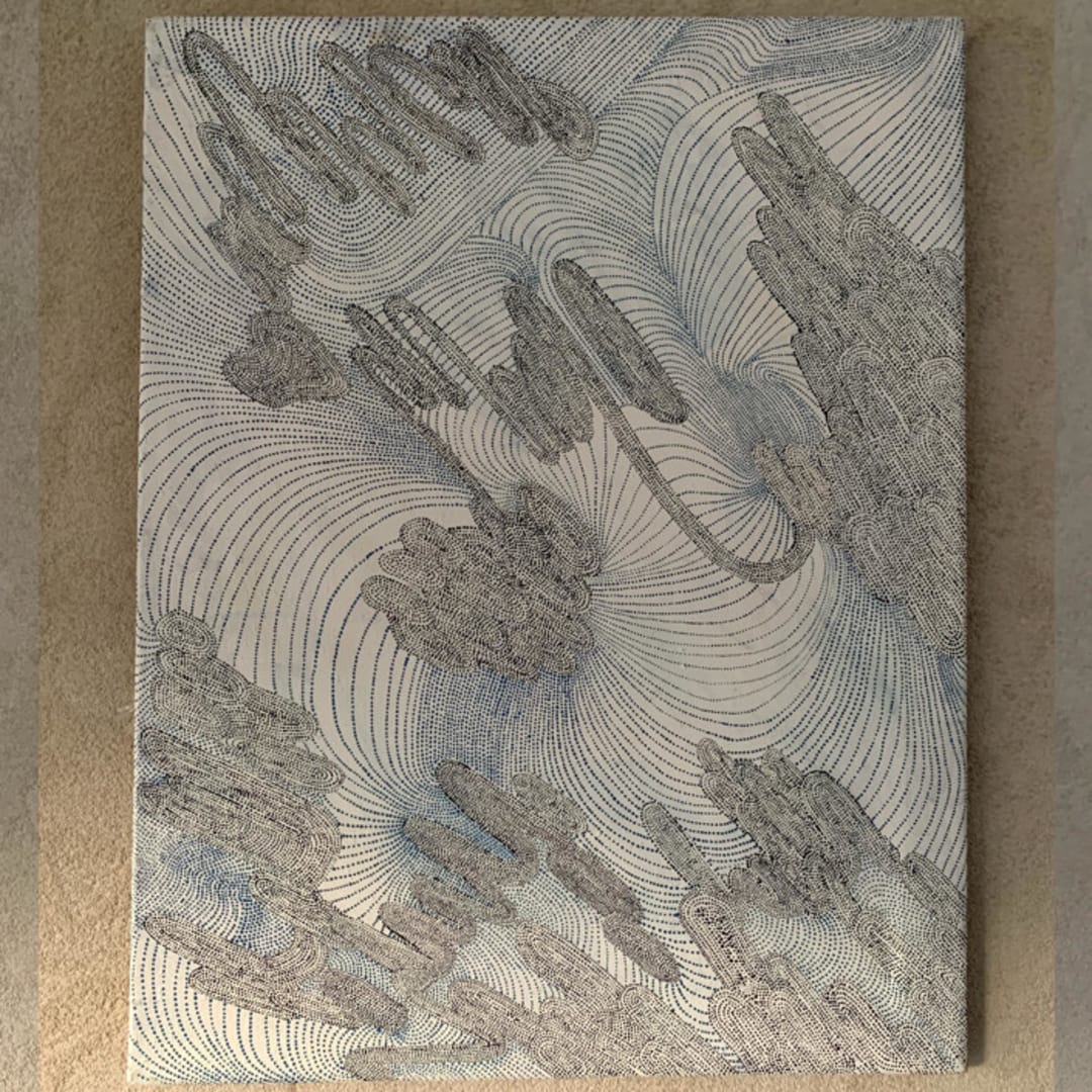 "Japandi" - Original Painting in white by Nina Leth