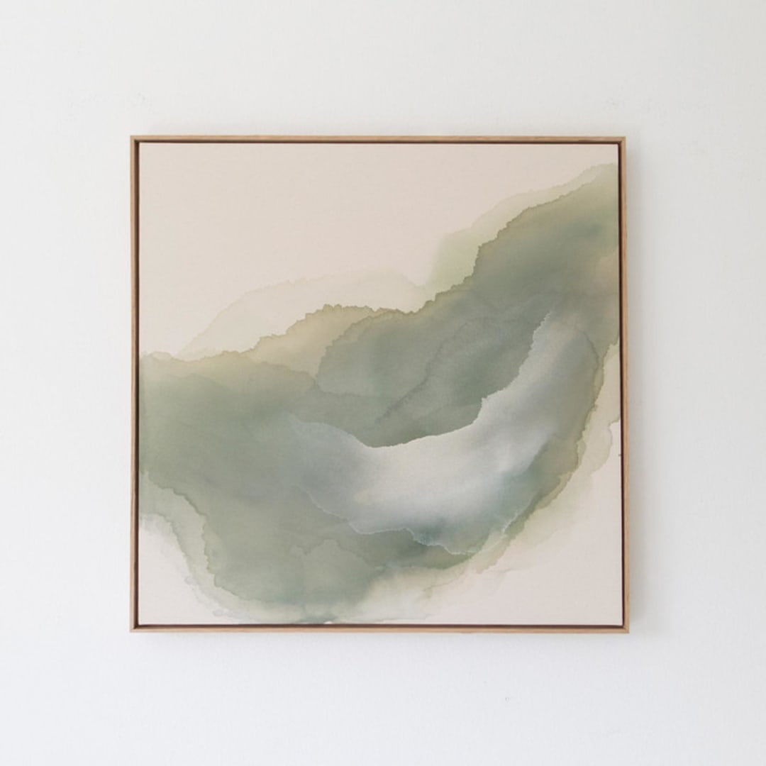 "The Slow Unfolding" - Original Painting in green by Rebecca King