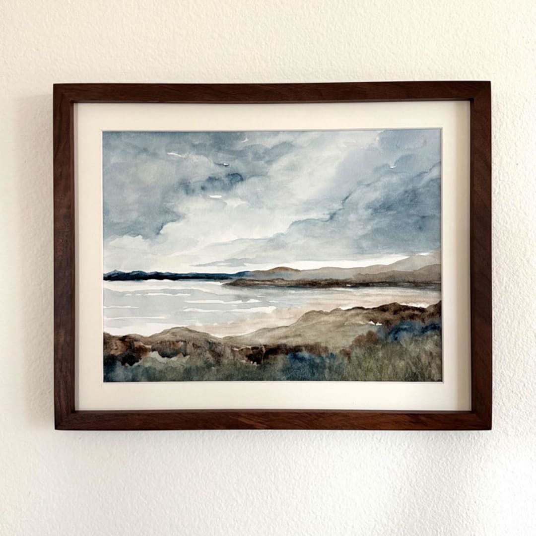 "Coastal View Watercolor" - Original Painting in multicolorassorted-colors by Sara Swanson