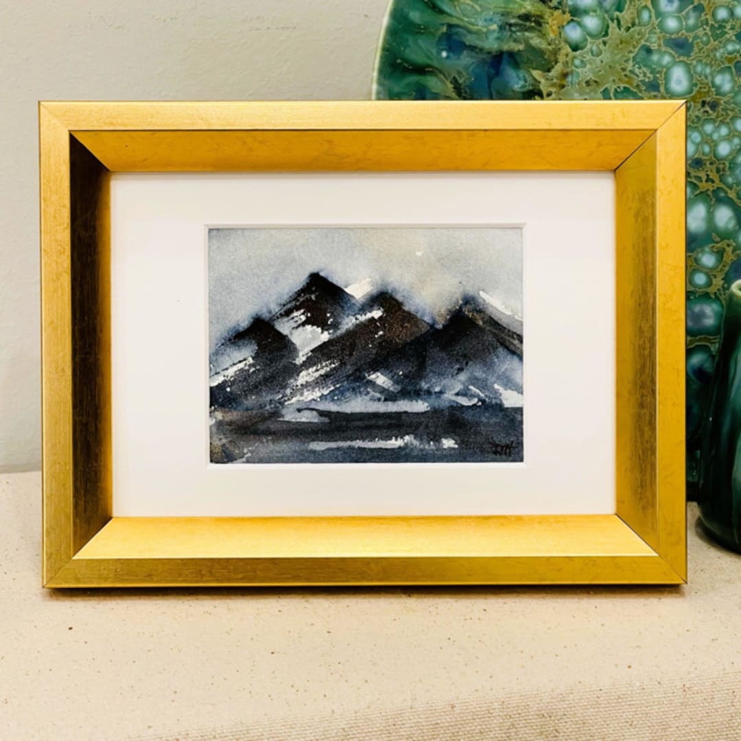 "We Have Embarked" - Original Painting in blue by Golden Lines and Silver Linings