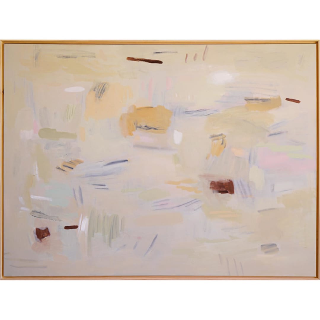 "Chamomile Flow" - Original Painting in beige by Shina Choi