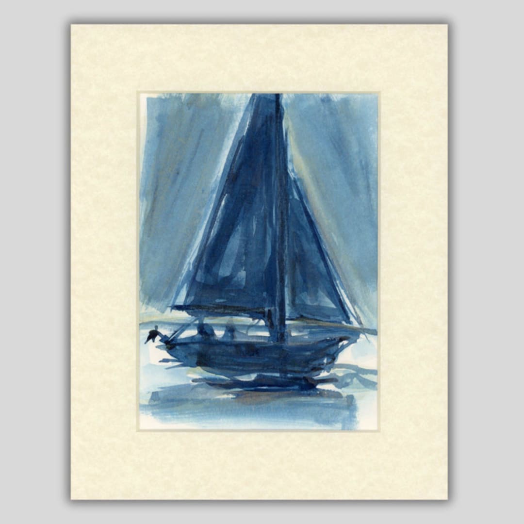 "A SEEKER'S STORY" - Original Painting in blue by Golden Lines and Silver Linings
