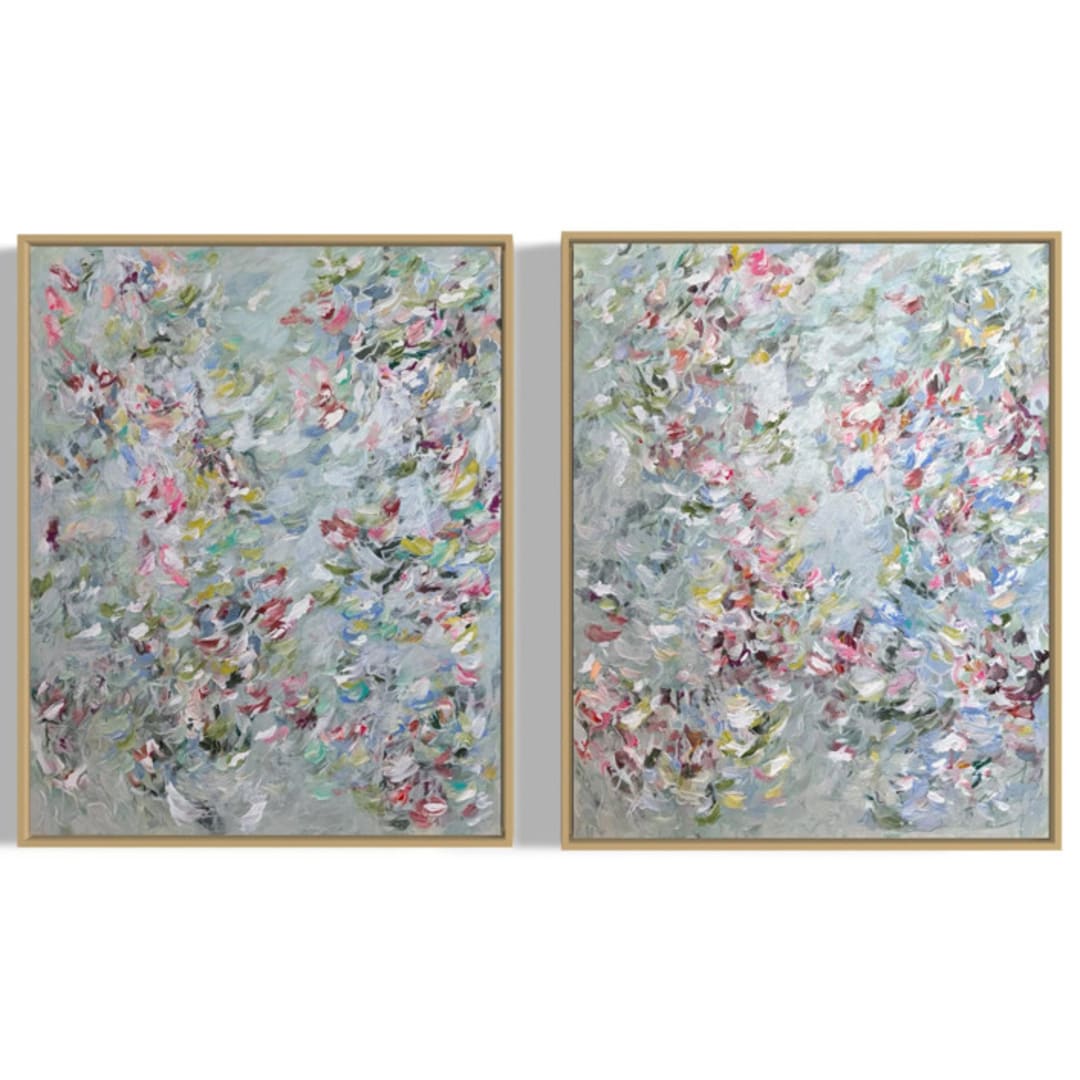"Troubles Melt Away No. 1 & No. 2" - Original Painting in multicolor by Sarah Mankin