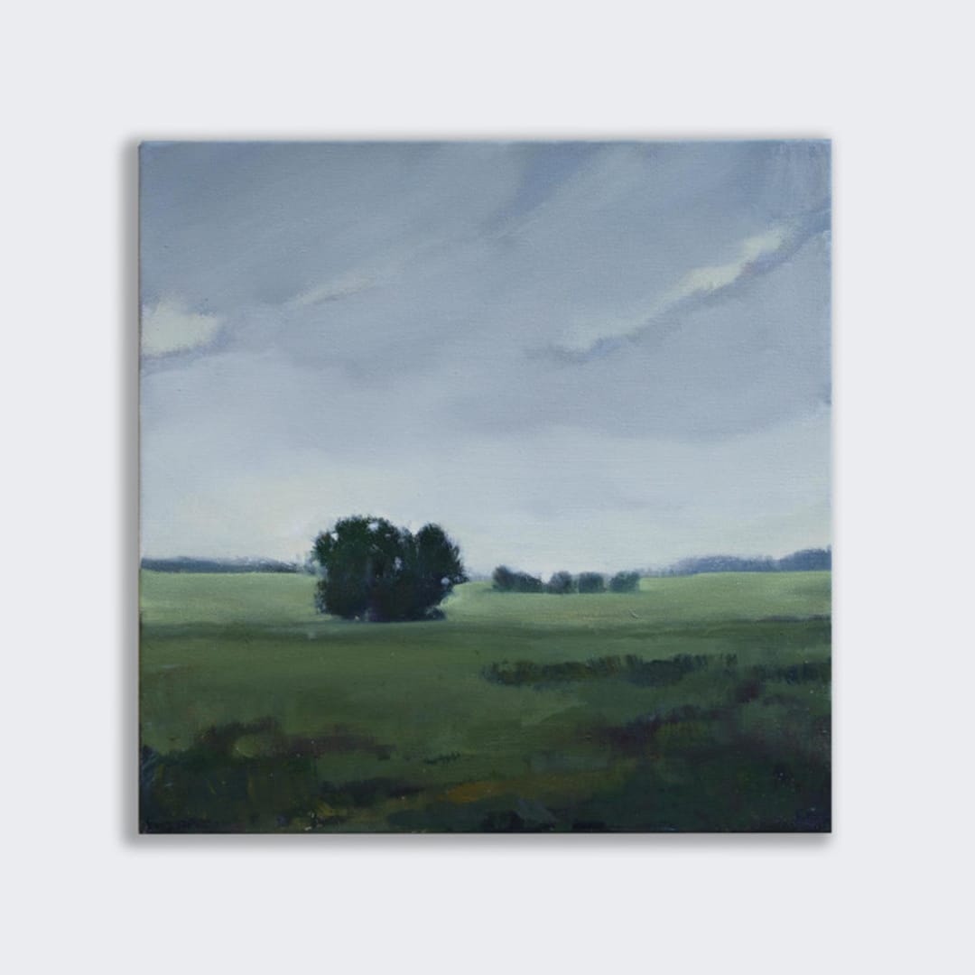"Neutral Fields" - Original Painting in gray by Stephanie Goos Johnson