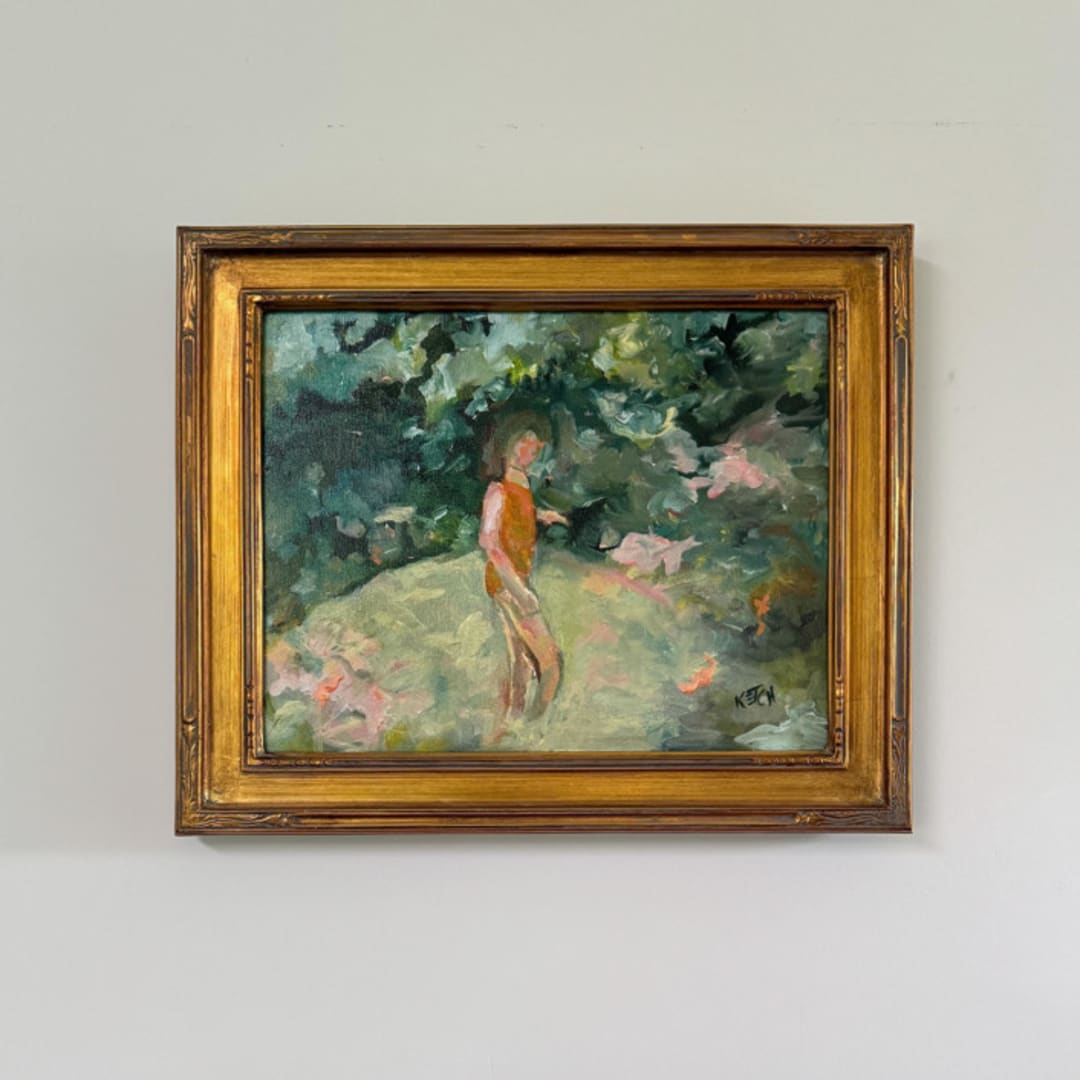 "Creekbed" - Original Painting in green by Mary Ketch
