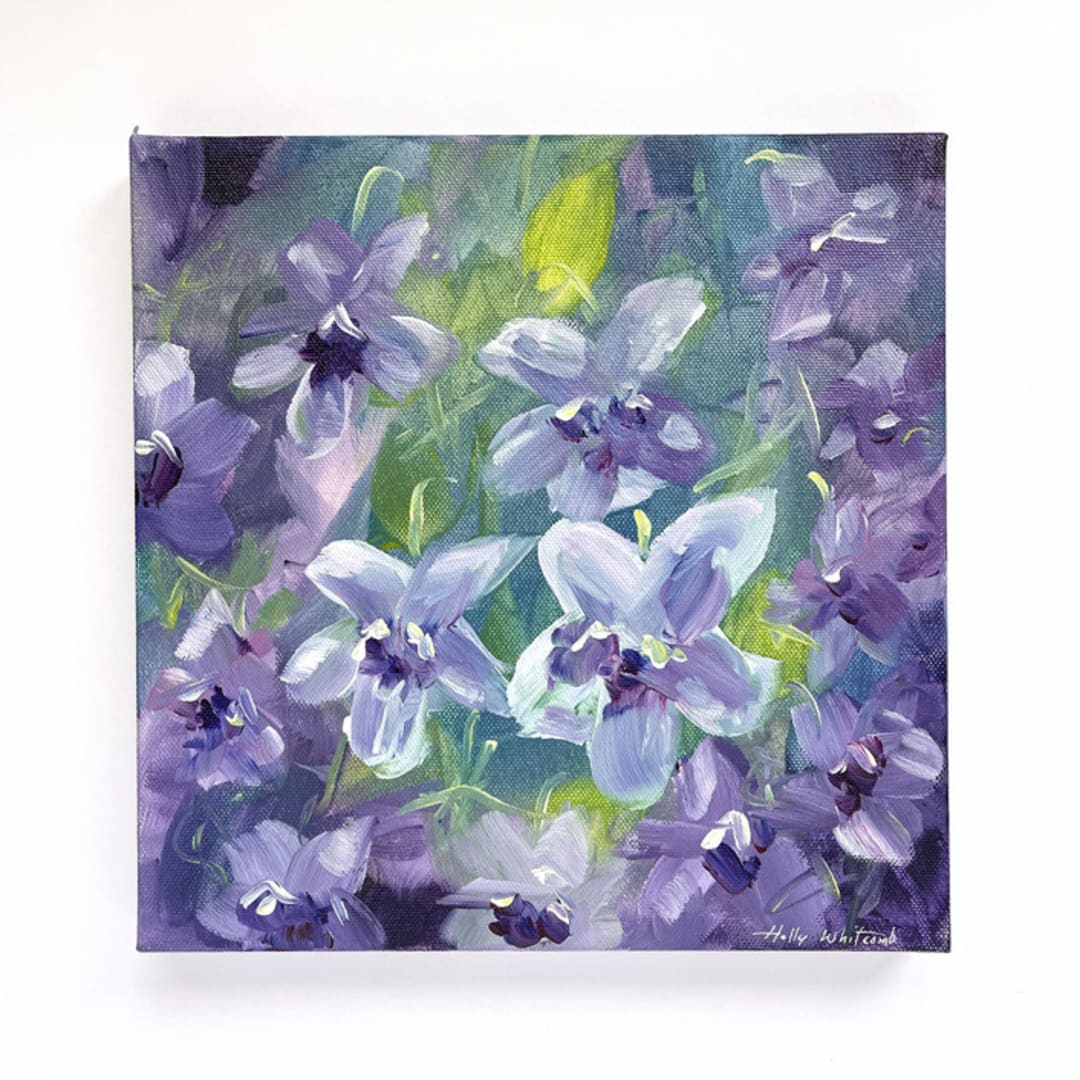 "'Violet: New Jersey, Rhode Island, Wisconsin, Illinois'" - Original Painting in purple by Holly Whitcomb