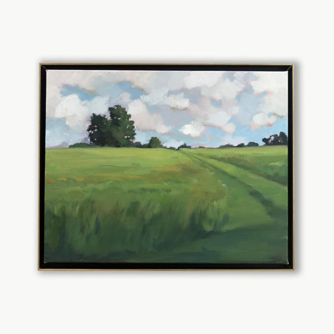 "Second Cutting" - Original Painting in green by Stephanie Goos Johnson