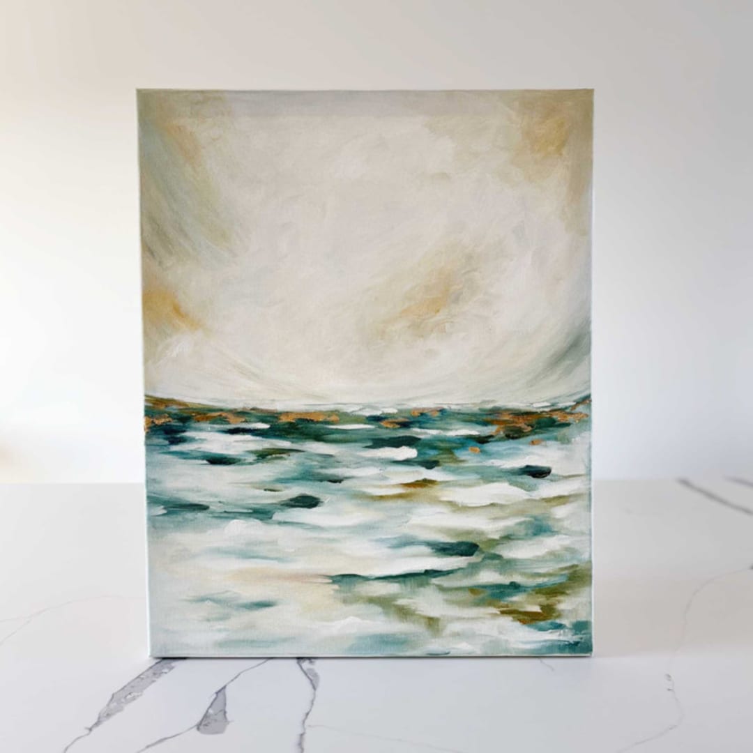 "Shimmering Evergreen Original Oil Painting" - Original Painting in green by Nicoletta Savod