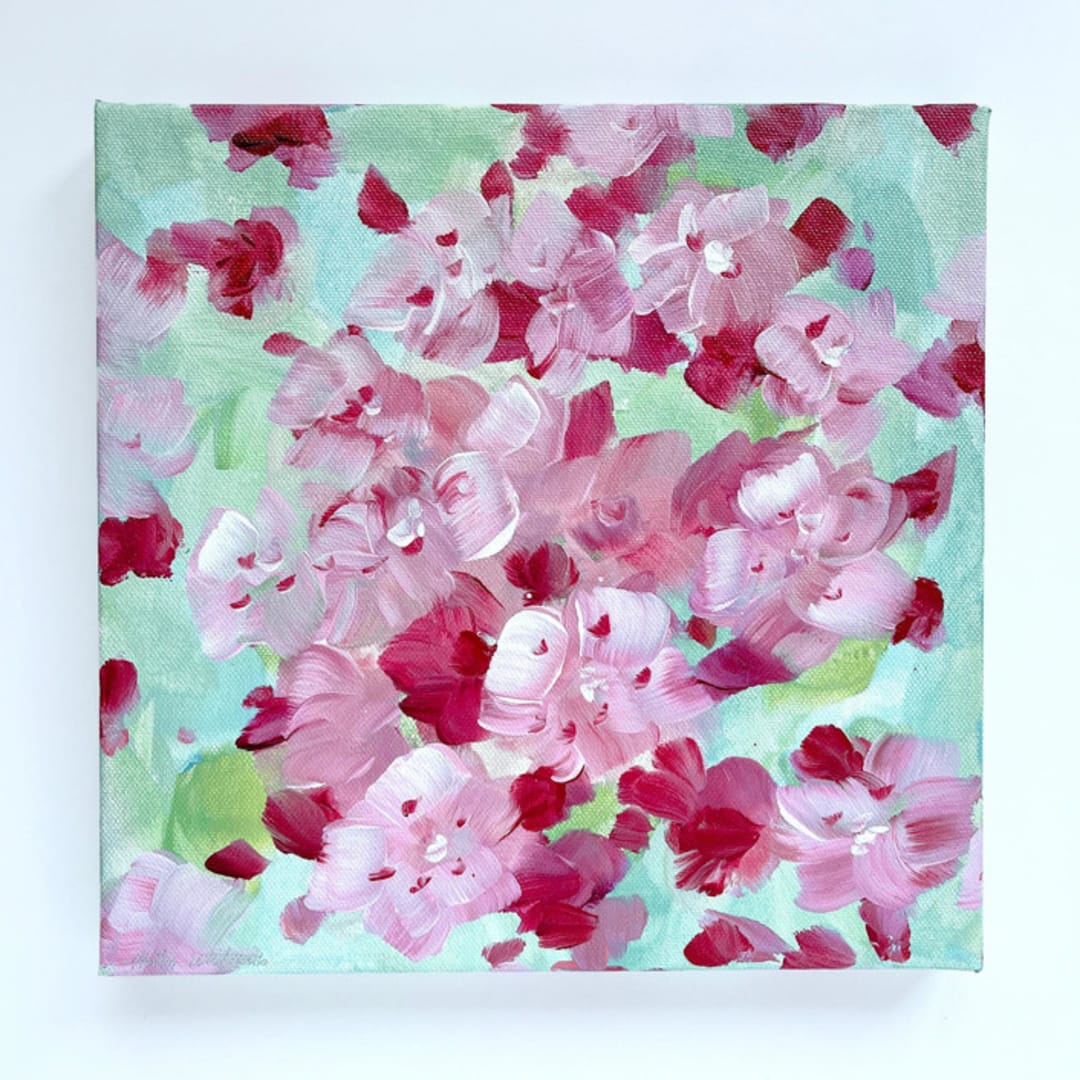 "'Mountain Laurel: Pennsylvania and Connecticut'" - Original Painting in pink by Holly Whitcomb