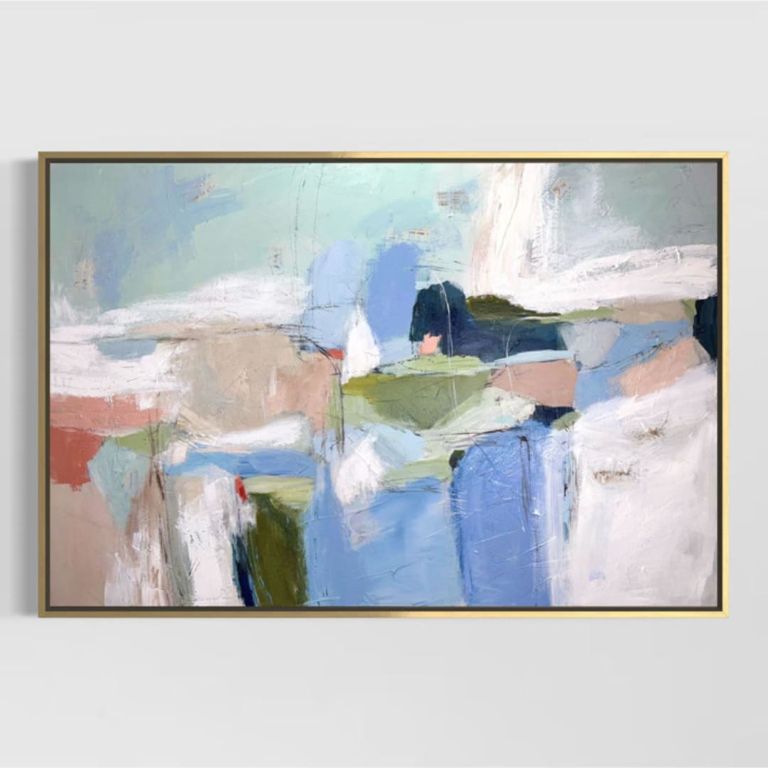 "Leaning In (60x40) - Unframed Original Painting" - Original Painting in multicolor by Sarah Mankin