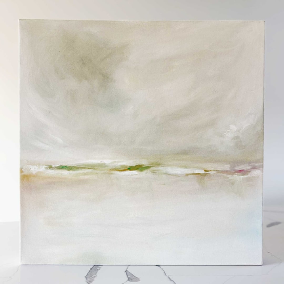 "Breathing Space Original Oil Painting" - Original Painting in white by Nicoletta Savod