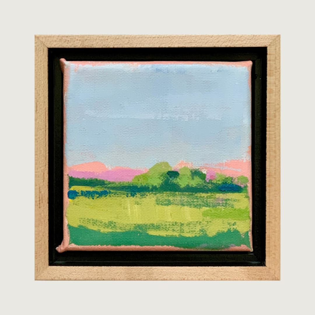 "Countryside 16" - Original Painting in green by sue prue
