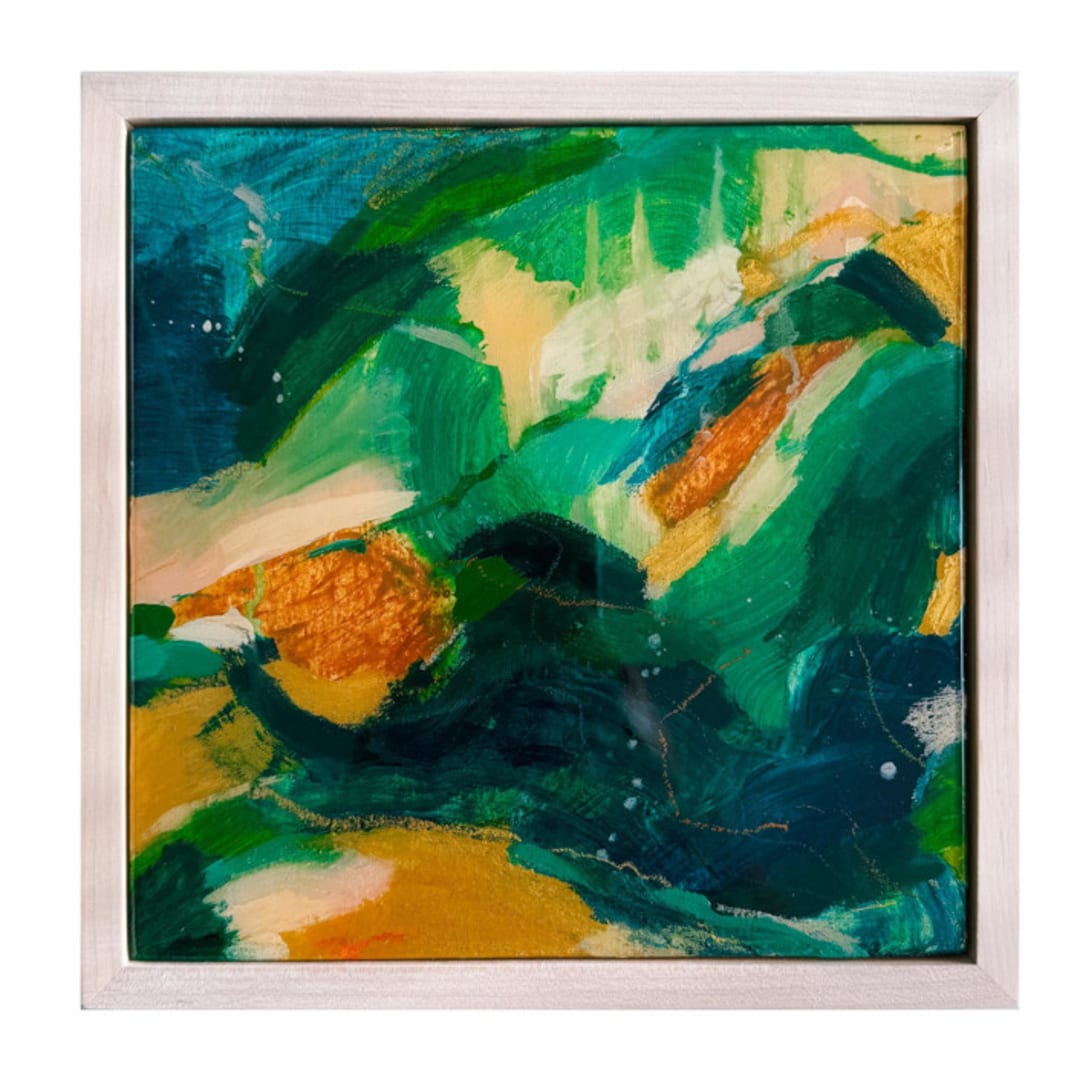 "Rolling Green Hills" - Original Painting in green by Parima Studio