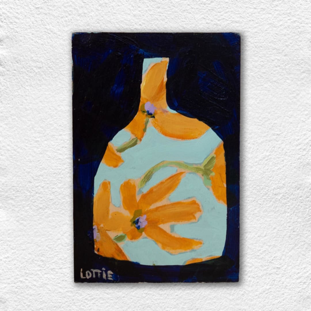 "Orange Blossom" - Original Painting in multicolor by Lottie Aldarwish