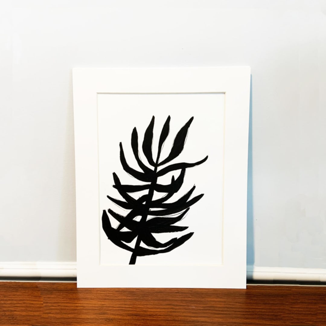 "Sprig" - Original Painting in black by Teju Reval