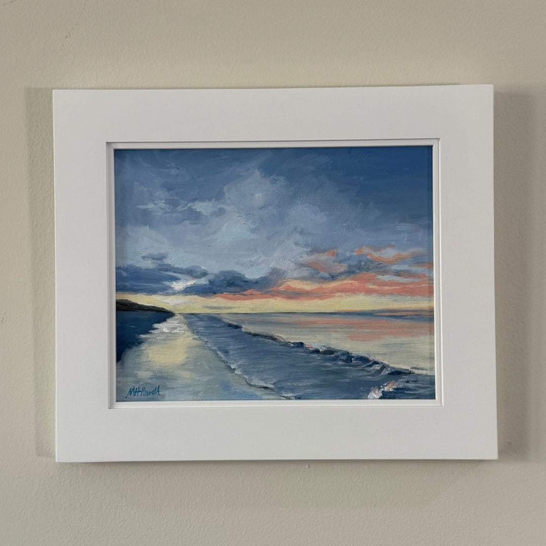 ""Sunkiss" Original Framed Oil Painting" - Original Painting in blue by Mary Hills Powell