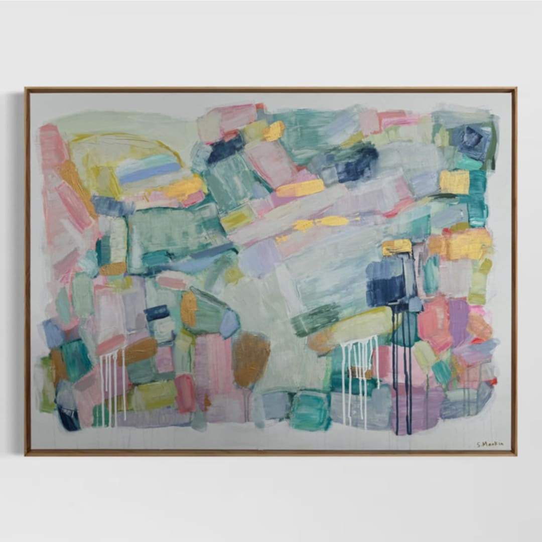 ""The Weight and the Wonder" – 30x40 – Framed Original Painting" - Original Painting in multicolorassorted-colors by Sarah Mankin