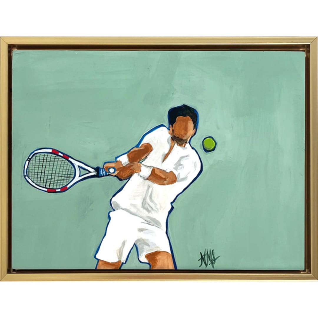 "The Tennis" - Original Painting in green by Nicole Simms