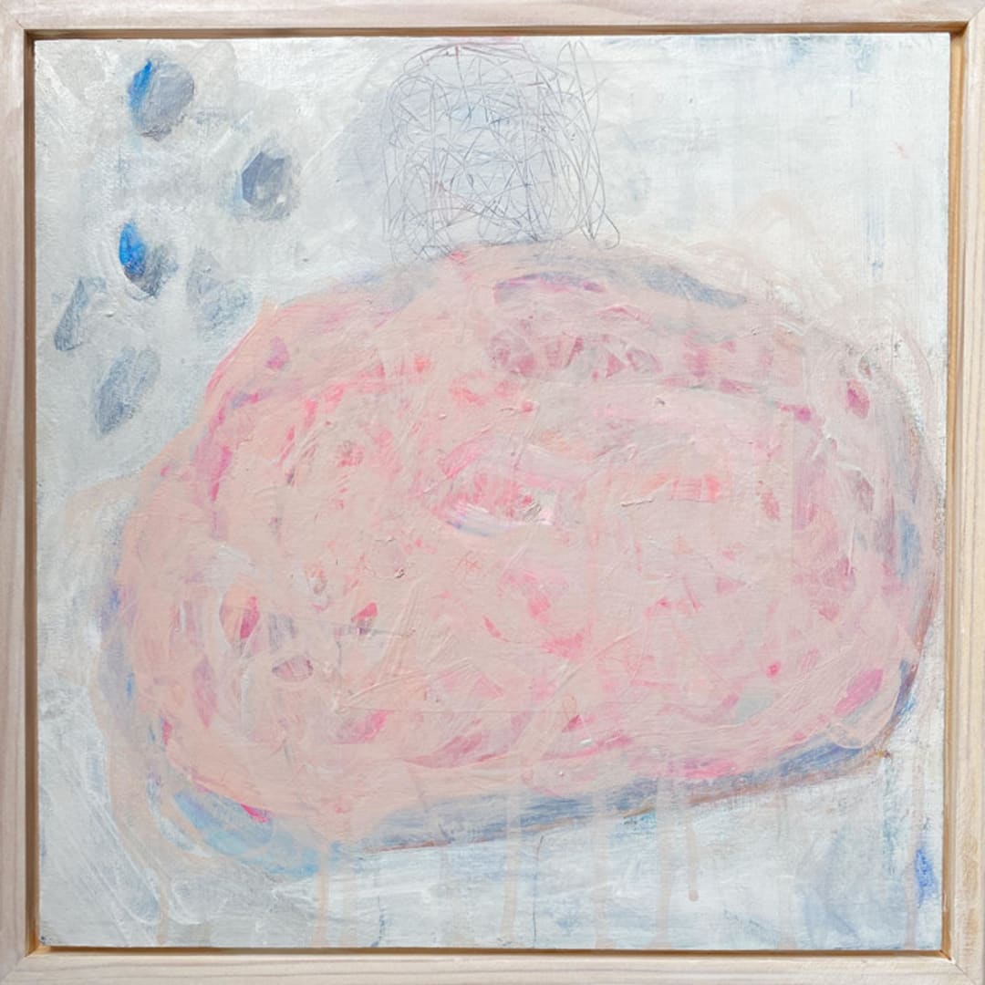 "Pink Moon" - Original Painting in pink by tina johnson